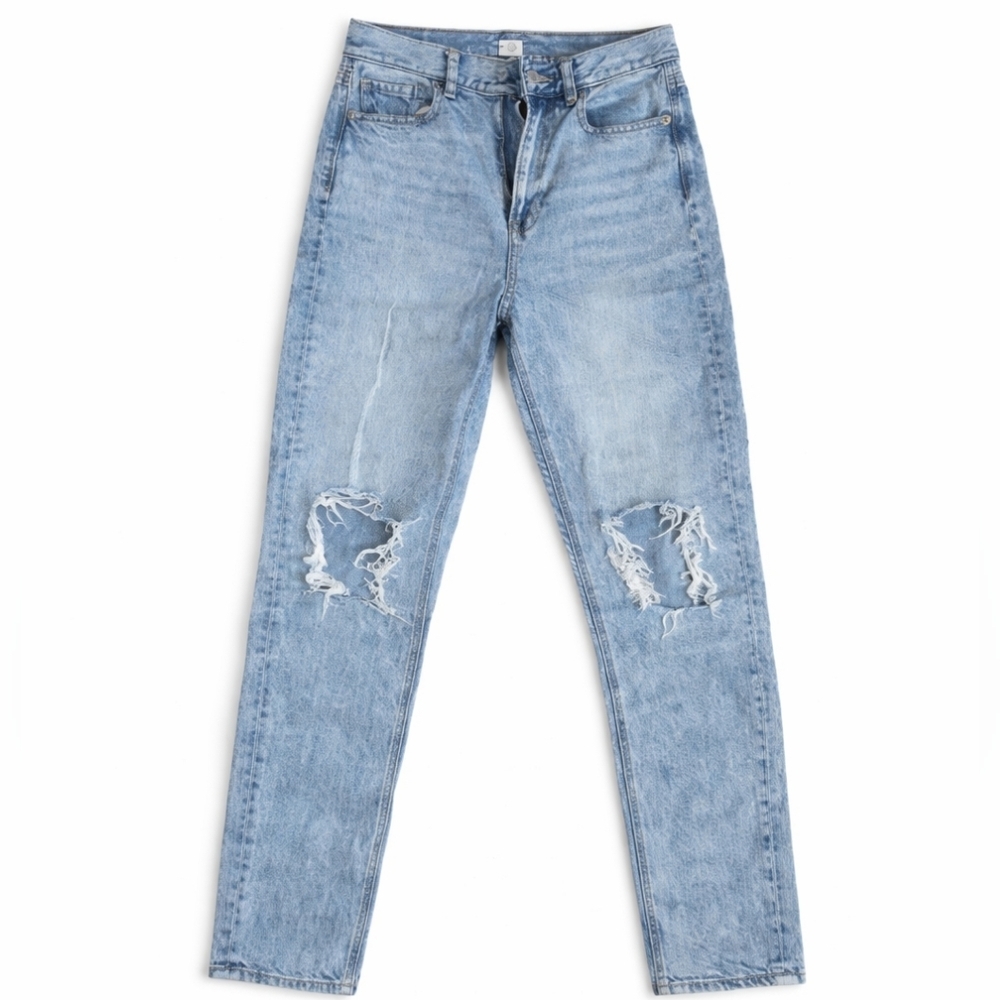 AE Mom jeans distressed acid wash light wash retro 90s y2k jeans size 2/ 27